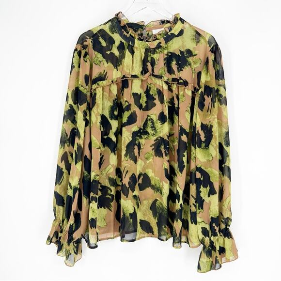 Adyson Parker Tiered Ruffle Printed Blouse 1X - Picture 1 of 7